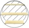 Wandregal "Circle" aus Metall schwarz, 3 Holzböden, Hängeregal rund, Dekoregal, Wanddeko, Küchenregal Bild 2