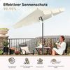 Sonnenschirm 2-in-1 SET | Rechteckig Sonnenschirm 200x125cm, UPF50+, Creme Bild 4