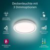 Philips LED-Deckenleuchte mit Fernbedienung, rund, 30 cm, dimmbar, Tunable White, Wohnzimmer, Schlafzimmer, kein Flimmern oder Blenden, modernes Design, weiß, 2er Pack Bild 2