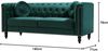 Vente-unique - TURNER Couchgarnitur SamtStoff Grün - B 77 cm x H 79 cm x L 190 cm163 cm Bild 3