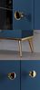 Wohnwand Marine Anbauwand 3teilig dunkelblau gold Bild 5