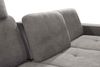 CAVADORE Ecksofa Bali / Trendige Sofaecke mit Longchair rechts, Kopfstütze & Nierenkissen / Inkl. Sitztiefenverstellung, Bett & Bettkasten / 286 x 92 x 176 / Flachgewebe: Grau Bild 5