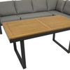 DEGAMO Garten-Essgruppe KAMPALA, (2-tlg, 1x Eckbank mit Polstern, 1x Tisch 70x140cm), Aluminium anthrazit, Oberflächen Akazie, wetterfest Bild 5