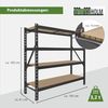 2x Schwerlastregal Emil 180x190x60 cm 3200 kg aus Stahl Stecksystem 4 Fachböden Pickregal Lagerregal Bild 2