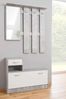 Esidra Dmora - Armadio multiuso Sillano, Mobile multifunzione portascope, Guardaroba a 3 ante, 116x35h190 cm, Bianco Bild 2