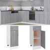 vidaXL Unterschrank, Küchenschrank mit Schublade 2 Fächern, Geschirrschrank für Küche, Küchenunterschrank Schrank Küchenmöbel, Grau Sonoma Bild 4