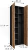 Mehrzweckschrank Ingo Anthrazit/Goldkraft Eiche 80 x 223.8 cm mit Schrankaufsatz Vicco Bild 3