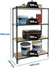 Simon Rack Metallregale, 1500 x 1000 x 300 mm, 4 Holzböden, 150 kg Flexion-Punkt, Lagerregale, Anthrazit/Holz - Holz Bild 2