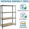 Simon Rack Metallregale, 1500 x 1000 x 300 mm, 4 Holzböden, 150 kg Flexion-Punkt, Lagerregale, Anthrazit/Holz - Holz Bild 5