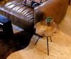 Beistelltisch Teakholz Beisteller Dreibeintisch Teak Holztisch Metall Bild 2