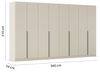 Rauch Möbel Alabama, Kleiderschrank für Schlafzimmer, Kinderzimmer, Wohnzimmer, Garderobe, Flur, 8-türig, mit Zubehör Premium, Farbe Beige, Breite 360 cm Bild 3