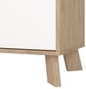 Dmora - Vitrine Esme, Glas-Sideboard, Mehrzweckvitrine, Hängendes Bücherregal mit Glastüren, 89x40 h188 cm, Eiche und Weiß Bild 4