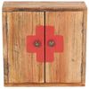 DESIGN DELIGHTS Vintage MEDIZINSCHRANK | 35 x 35 x 13 cm (HxBxT), Recycling Holz | Wandschrank, Wandregal, Medkamentenschrank, Badschrank aus Massivholz, Vintage braun Bild 3