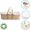 Clair de Lune Bio-Palmen-Moseskorb, Gold-Preisträger, kommt mit Bio-Kompresse, natürlicher Bambus-Matratze und weichem Baby-Betttuch, 75x28 cm (Naturcreme) Bild 5