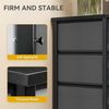 DWVO Kommode mit 10 Schubladen, Schrank aus Stoff mit Griffen, Metallgestell & MDF-Holzplatte, langlebig, für Schlafzimmer & Wohnzimmer,Holzmaserung Anthrazit Schwarz Bild 5