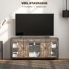 HOMCOM TV-Lowboard Fernsehtisch TV Schrank mit Schrank Regal Fernsehschrank im Industrial Design zu 60 Zoll TV Schrank mit Schrank Regal TV-Kommode Spanholz Stahl Braun+Schwarz 120 x 40 x 54 cm Bild 3
