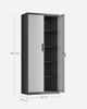 Songmics Aktenschrank, Mehrzweckschrank, Stahl-Aufbewahrungsschrank, 5 Ebenen, Doppeltüren, Schloss, Werkzeugschrank, verstellbare Ablagen, Garage, Büro, Wohnzimmer, silbern-schwarz OMC015S01 Bild 3