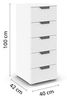 rauch Aditio Box, Kommode, 5 Schubladen, mit Softclose-Funktion, Farbe Weiß, BxHxT 40x100x42cm Bild 3