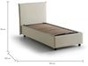 Talamo Italia - Chelsea-Einzelbett, Bettkasten mit Stoffbezug, 100 % Made in Italy, Öffnung vorne, geeignet für Matratze 90x190 cm, Beige Bild 2