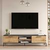 Hanah Home Stylish TV Unit, Atlantic Pine & Anthracite, 160 x 39.1 x 35 cm | 100% Melamine Coated Particle Board, 18 mm Thick | Modern Design for Living Room Bild 4