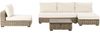 Lounge Set mit Tisch 4-Sitzer VARALLO linksseitig modular Rattan Grau Bild 4