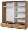 Lomadox Schwebetürenschrank BIRMINGHAM-83 180 cm breit, Eiche mit schwarz Bild 3