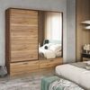 Lomadox Schwebetürenschrank BIRMINGHAM-83 180 cm breit, Eiche mit schwarz Bild 4