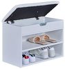 Inter Link - Schuhbank mit Stauraum - 2 Regale - Stauraum unter Sitzfläche - Schuhregal mit klappdeckel - Komfortable und gepolsterte Sitzfläche - MDF - Weiß - Scilla Bild 5