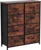 DUMOS Kommode für Schlafzimmer mit 8 Stoffschubladen hohe Kommode Organizer für Kleidung Schrank Kinderzimmer Aufbewahrungsturm mit Schrank Metallrahmen Holzplatte leichte Kinderzimmermöbel Bild 4