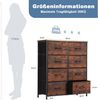 DUMOS Kommode für Schlafzimmer mit 8 Stoffschubladen hohe Kommode Organizer für Kleidung Schrank Kinderzimmer Aufbewahrungsturm mit Schrank Metallrahmen Holzplatte leichte Kinderzimmermöbel Bild 2