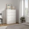 Dmora - Kommode Elise, Mehrzweckkommode, Schlafzimmerkommode, Schrank mit Schubladen, 74x36 h114 cm, Wei? Bild 4