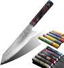 Santoku Damastmesser - exklusives Profimesser – 62 Schichten Damaststahl – jeder Holzgriff ein Unikat Bild 2