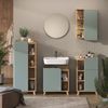 Badschrank Karen Sonoma/Blau 50 x 75 cm mit Tür und offenen Fächern Vicco Bild 2