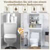 COSTWAY Toilettenregal freistehend, Badezimmerregal mit Doppeltür & verstellbarem Regalen, Überbauschrank Waschmaschinenschrank Badschrank, 66 x 25,5 x 157 cm, Weiß Bild 4