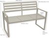 DEGAMO Gartenbank ATLANTA (1-St), 2-sitzer 123cm, Aluminium rostfrei in weiss, modern Bild 2