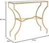 SAFAVIEH Glam Accent Table with Iron Legs, in Gold and Clear, 51 X 102 X 90.17 Bild 3