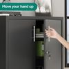 YITAHOME Aktenschrank Abschließbar, Metallschrank mit 2 Verstellbare Einlegeböden, Büroschrank Stahlschrank mit Belüftungslöcher für Arbeitszimmer Büro Garage Schule, Schwarz, 80 x 40 x 90 cm Bild 5