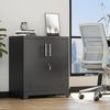 YITAHOME Aktenschrank Abschließbar, Metallschrank mit 2 Verstellbare Einlegeböden, Büroschrank Stahlschrank mit Belüftungslöcher für Arbeitszimmer Büro Garage Schule, Schwarz, 80 x 40 x 90 cm Bild 2