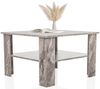 hjh LIVING Couchtisch in Marmor-Optik 70x70 cm BISMO Wohnzimmertisch mit zusätzlicher Ablagefläche, Moderner Beistelltisch Quadratisch, Grau Bild 4