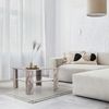 hjh LIVING Couchtisch in Marmor-Optik 70x70 cm BISMO Wohnzimmertisch mit zusätzlicher Ablagefläche, Moderner Beistelltisch Quadratisch, Grau Bild 5