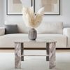 hjh LIVING Couchtisch in Marmor-Optik 70x70 cm BISMO Wohnzimmertisch mit zusätzlicher Ablagefläche, Moderner Beistelltisch Quadratisch, Grau Bild 2