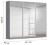 Rauch Möbel Kulmbach, Kleiderschrank mit Schwebetüren für Schlafzimmer, Kinderzimmer, Jugendzimmer, Garderobe, Flur, 3-türig, mit Spiegel, Zubehör Basic, Farbe Grau metallic, Schwarz, Breite 271 cm Bild 3