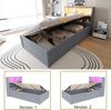 Ball & Cast Einzelbett (90x200 cm) mit Hydraulisch Stauraum, Sofabett mit Mehrfachsteckdose und Lichtleiste, Einfach & Zeitsparend Montierbar, Grau Bild 5