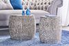 Extravagantes 2er Set Couchtisch RIXOS silber Metall Handarbeit Beistelltisch Bild 4
