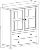 Highboard Elda Vitrinenschrank 126x42x138cm grün / Eiche Lefkas 2-türig Bild 3