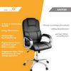 TPFLiving Bürostuhl Ergonomisch Chefsessel Drehstuhl Schreibtischstuhl XXL Denver - Schwerlast Computerstuhl Modern aus Kunstleder mit abgebremsten Rollen - Belastbar bis 210kg - Schwarz Bild 2