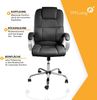 TPFLiving Bürostuhl Ergonomisch Chefsessel Drehstuhl Schreibtischstuhl XXL Denver - Schwerlast Computerstuhl Modern aus Kunstleder mit abgebremsten Rollen - Belastbar bis 210kg - Schwarz Bild 3