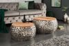 riess-ambiente Couchtisch STONE MOSAIC Ø65cm silber / natur (Set, 2-St), Wohnzimmer · Metall · Massivholz · rund · Mosaik Design · handmade Bild 2