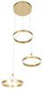 Qazqa Pendelleuchte Lyani, Dimmbar, LED fest integriert, Extra-Warmweiß, QAZQA Hängeleuchte, integrated, Gold, Aluminium, Design Bild 5