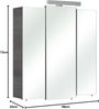 Pelipal Quickset 352 Spiegelschrank Livorno I, Holzdekor, Graphit Struktur, 20,0 x 68,0 x 73,0 cm Bild 3